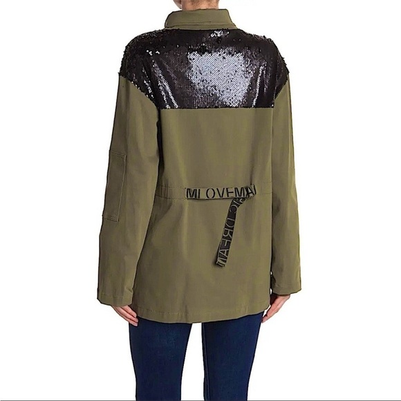 RAMY BROOK Sequin Utility Jacket Celia Grunge Streetwear Oversized Army Green S - Picture 16 of 16